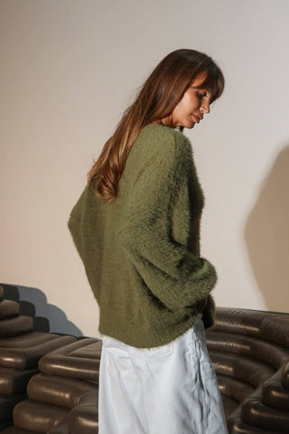 PRE ORDER Khaki spalvos kardiganas moterims
