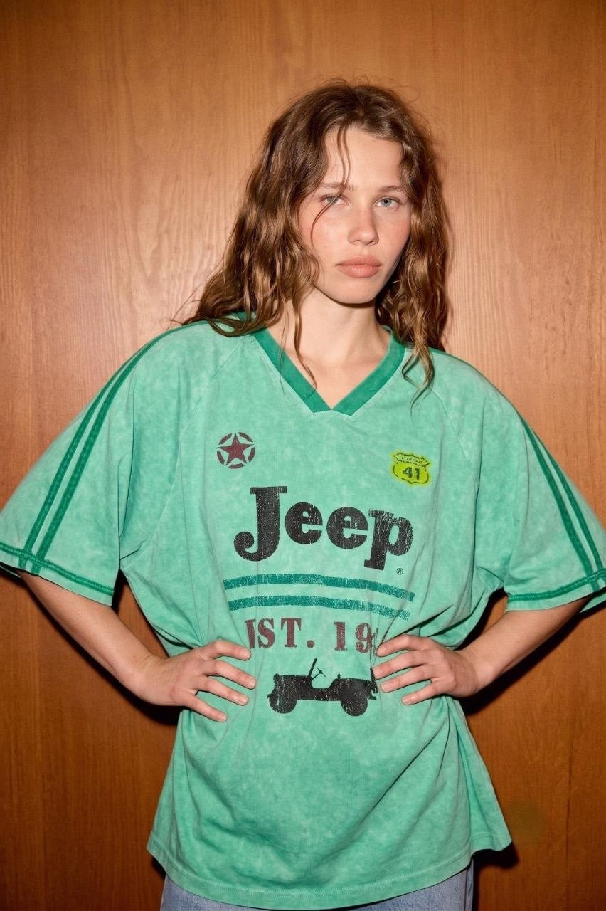 PRE ORDER! Vintage stiliaus oversized „JEEP" marškinėliai