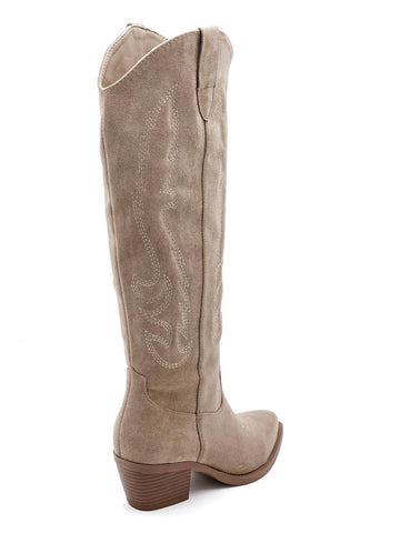 NAUJIENA! Kreminiai Kaubojiški batai moterims - Sand Cowboy boots
