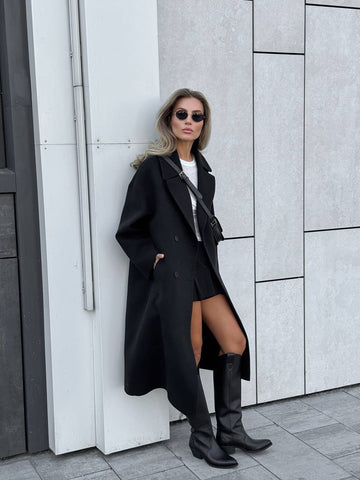 “Classic” Paltas su vilna moterims - Wool Coat for women