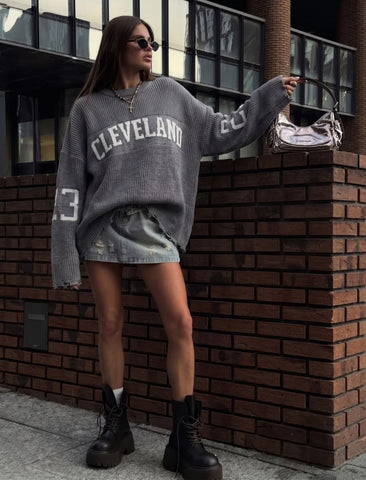 Medvilnės megztinis "CLEVELAND" įvairių spalvų