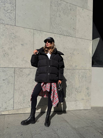 Šiltos žieminės striukės su eko pūku - puffer jackets in eco down