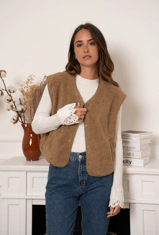 Ruda liemenė moterims - Brown vest for women