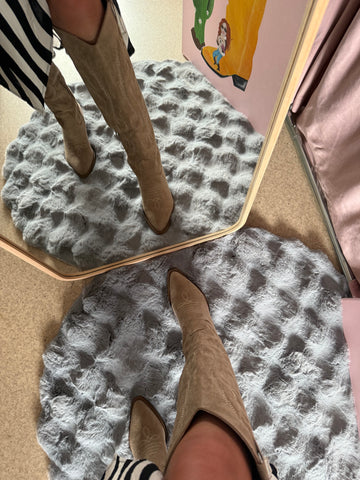 NAUJIENA! Kreminiai Kaubojiški batai moterims - Sand Cowboy boots