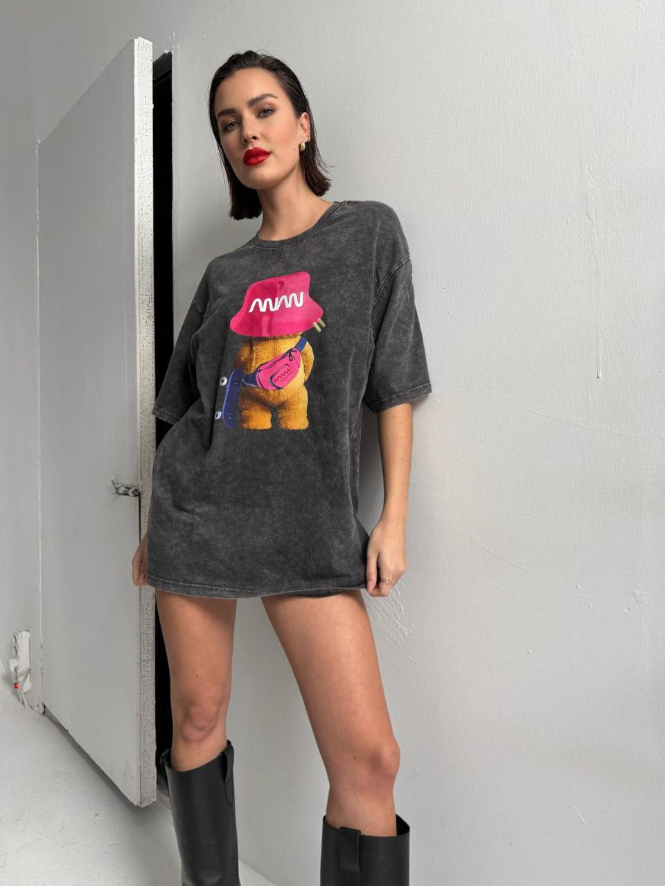 Oversized marškinėliai su meškinais - Oversized Tshirt Teddy One size