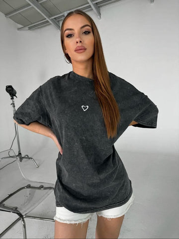 PIRK 1 ir 2 kainuos 9,90 eur!Oversized marškinėliai ĮVAIRIAIS UŽRAŠAIS Bestseller