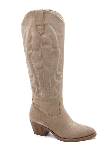 NAUJIENA! Kreminiai Kaubojiški batai moterims - Sand Cowboy boots