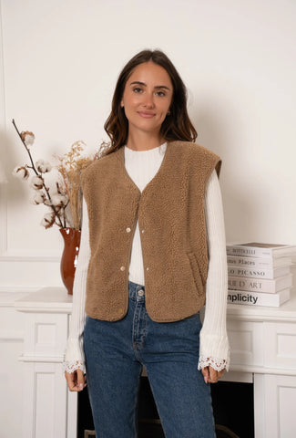 Ruda liemenė moterims - Brown vest for women