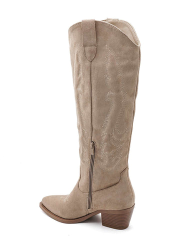 NAUJIENA! Kreminiai Kaubojiški batai moterims - Sand Cowboy boots