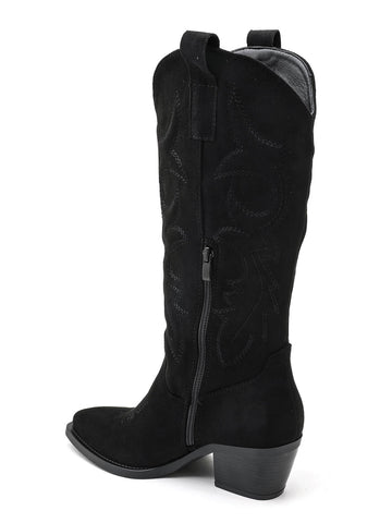 Juodi Kaubojiški batai moterims - Black Cowboy boots - Jonyk