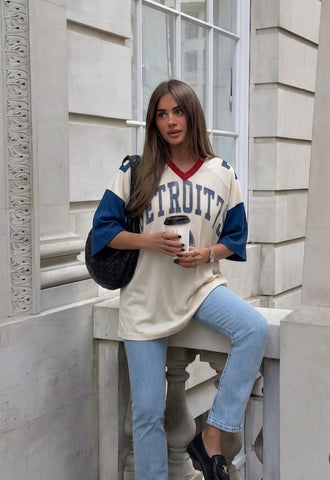 PRE ORDER! Vintage stiliaus oversized „DETROIT 75" marškinėliai