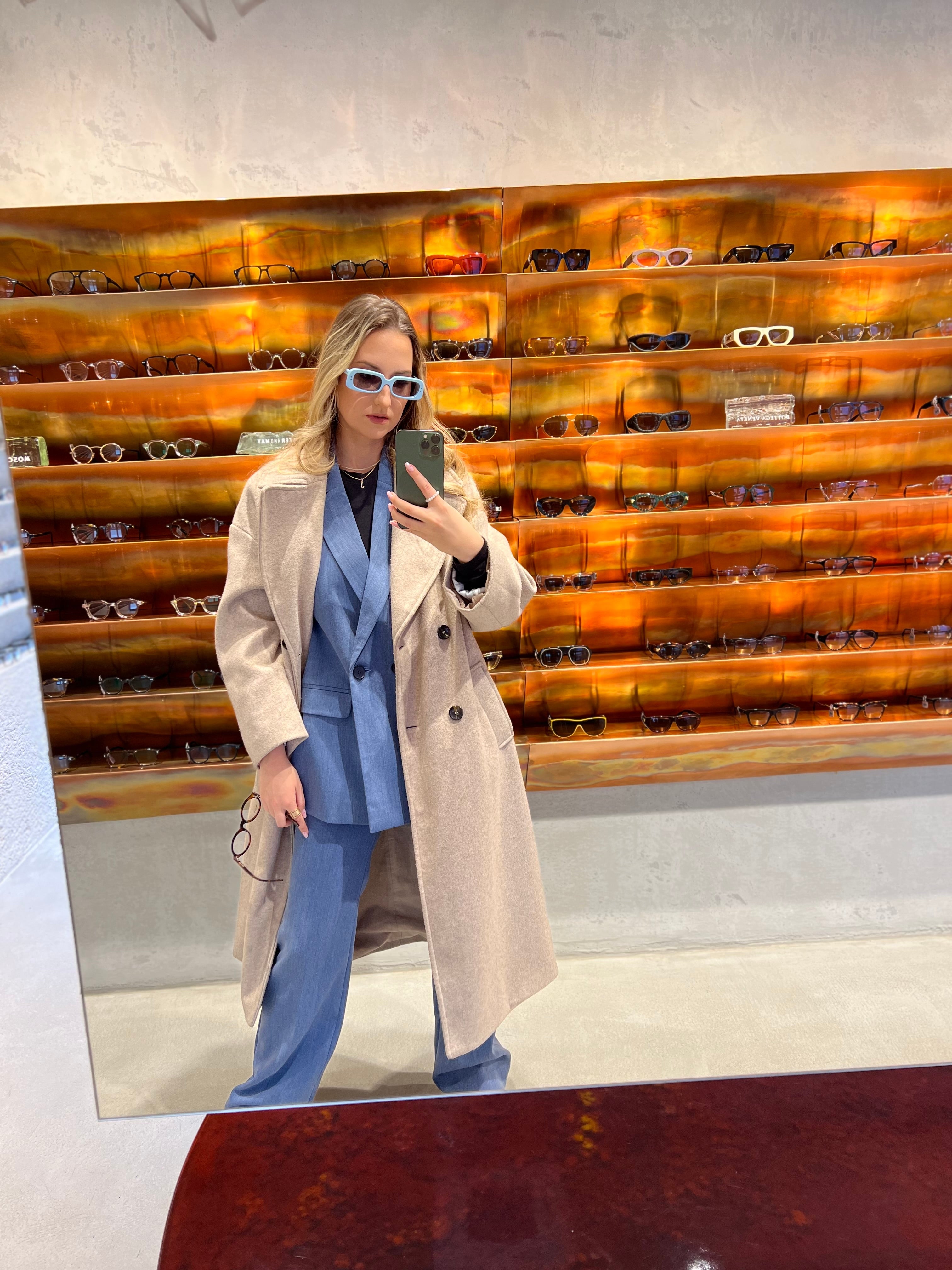 Premium kokybės mėlynas viskozės kostiumėlis moterims - premium quality blue suit for women - Jonyk